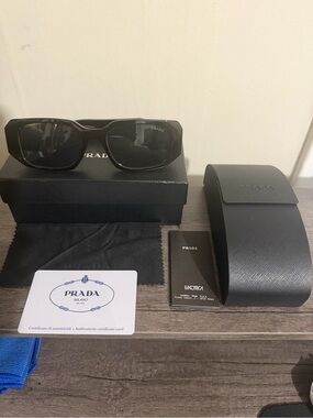 Prada Black Sunglasses with Accessories